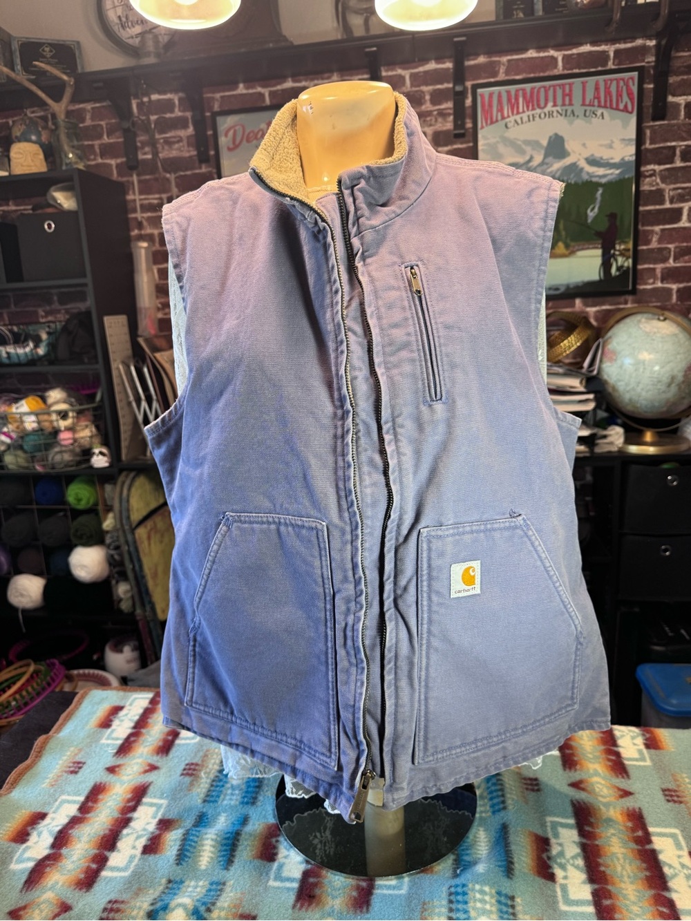 Carhartt Lavender Canvas Sherpa-Trim Vest